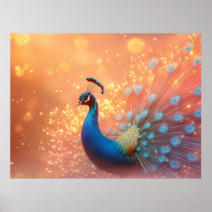 Affiche Paon majestueux au plumage vibrant