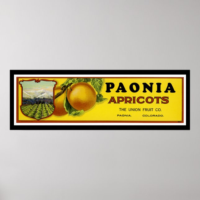 Affiche Paonia Apricots Art Étiquette (Devant)