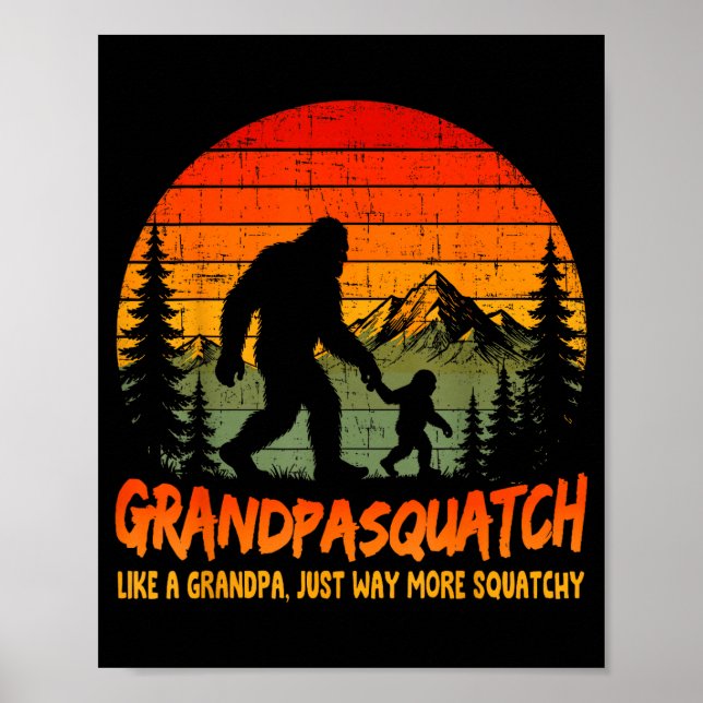Affiche Pap-papy bigfoot retro à la manière d'un papy (Devant)