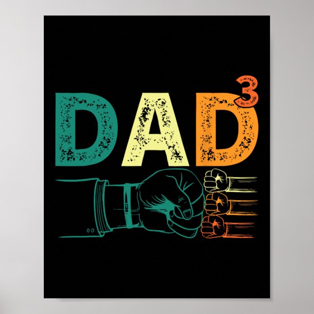 Affiche Papa A Cuit Papa De Trois Mens Citer Drôle Noël (Devant)