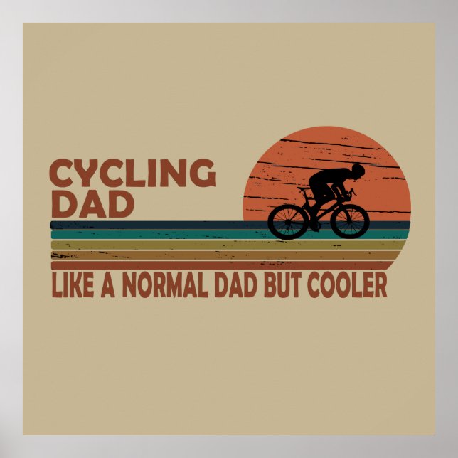 Affiche papa à vélo comme un père normal mais glacière (Devant)