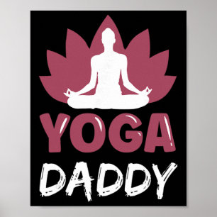 Affiche Papa amateur de yoga amoureux mignon méditation pa