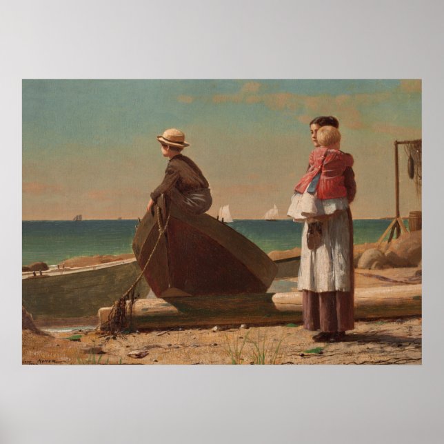 Affiche Papa arrive ! 1873 Winslow Homer Fine Art (Devant)