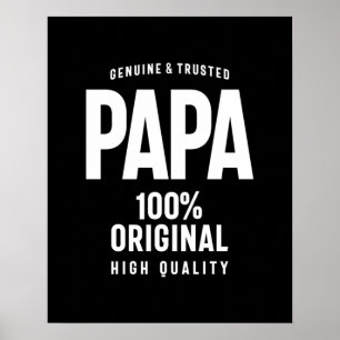 Affiche Papa authentique et fiable Cadeau Père