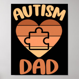 Affiche Papa Autiste Noir De Fils Autiste Sensibilisation