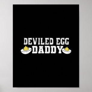 Affiche Papa aux œufs diaboliques rétro drôle de Thanksgiv