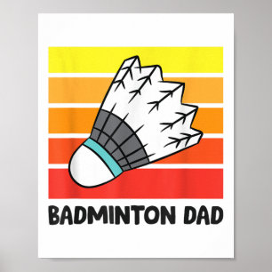 Affiche Papa badminton drôle Papa badminton drôle