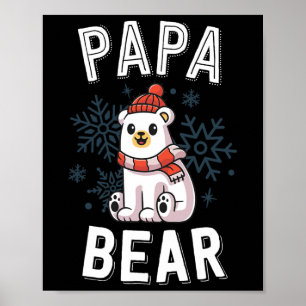 Affiche Papa Bear Famille Noël S Ours Polaire Vacances Xm