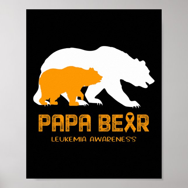 Affiche Papa Bear Soutien Leucémie Sensibilisation (Devant)