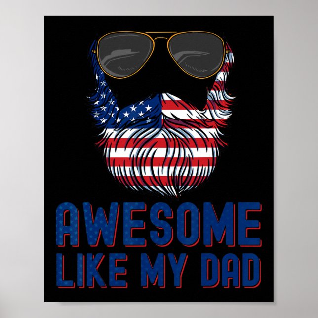 Affiche Papa Beauté Awesome Comme Mon Père 4 juillet Patri (Devant)