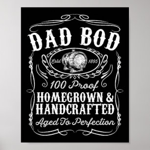 Affiche Papa Bod Funny Whiskey Bourbon Lover Fête des père