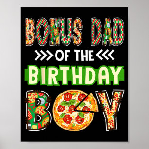 Affiche Papa bonus de l'anniversaire du garçon amateur de 