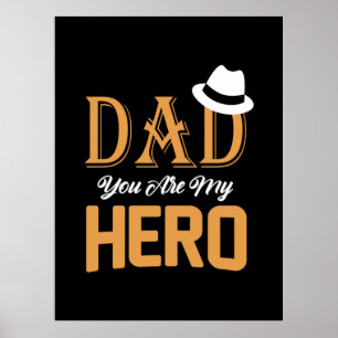 Affiche Papa Cadeau Papa Tu Es Mon Héros