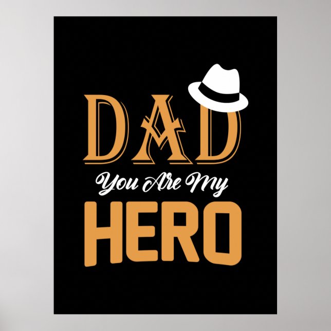 Affiche Papa Cadeau Papa Tu Es Mon Héros (Devant)