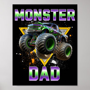 Affiche Papa camion monstre camion monstre mon camion de j
