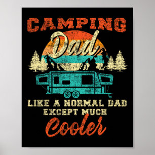 Affiche Papa campeur Pop Up Camper Caravane Rétro Vintage