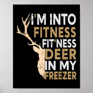 Affiche Papa chasseur drôle Je suis dans la forme Cerf Con
