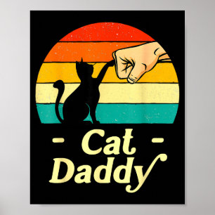 Affiche Papa Chat Drôle Vintage Amateur de Chat Papa Chat