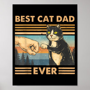 Affiche Papa Chat Vintage Chat Coup de Poing Drôle Amateur