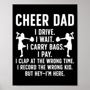 Affiche Papa Cheer Papa entraîneur de Cheerleader Père