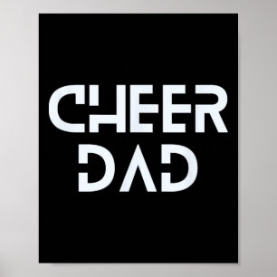 Affiche Papa cheerleader bleu royal