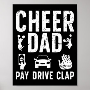 Affiche Papa cheerleader paie conduire applaudir papa d'un