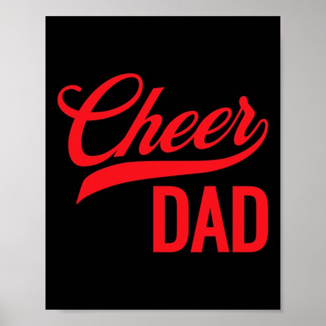 Affiche Papa cheerleader rouge et blanc ensemble coordonné (Devant)