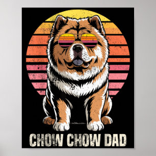 Affiche Papa Chow Chow Rétro Cool Drôle Propriétaire de Ch