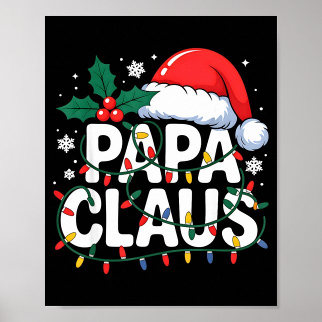 Affiche Papa Claus Christmas Lights Santa Family Matching  (Devant)