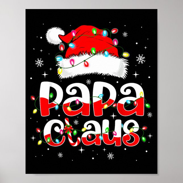 Affiche Papa Claus Funny Christmas Lights Pajama Family Ma (Devant)