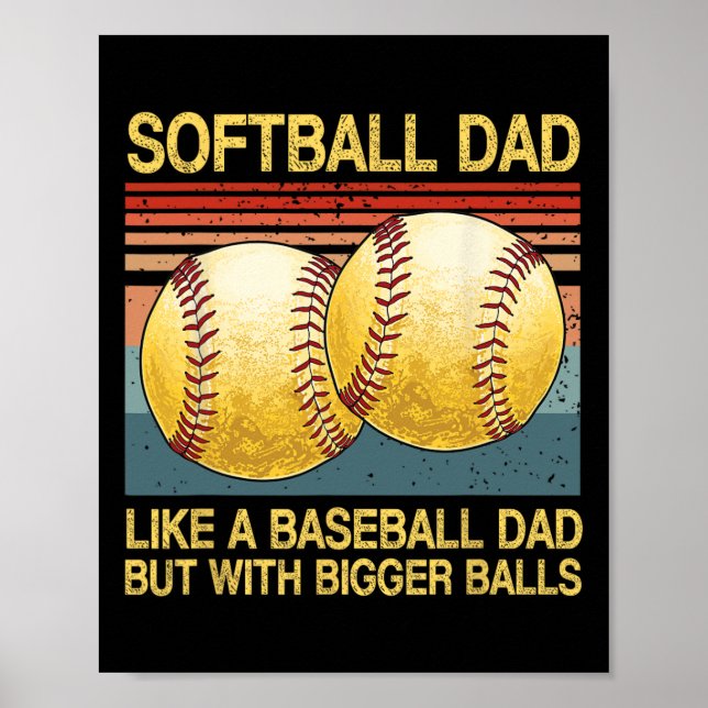 Affiche Papa Comme Baseball Papa Drôle Papa Fête des pères (Devant)