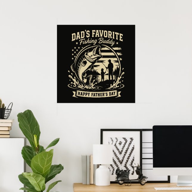 Affiche Papa copain de pêche (Bureau à domicile)