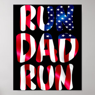 Affiche Papa course drôle coureur de marathon amateur usa 