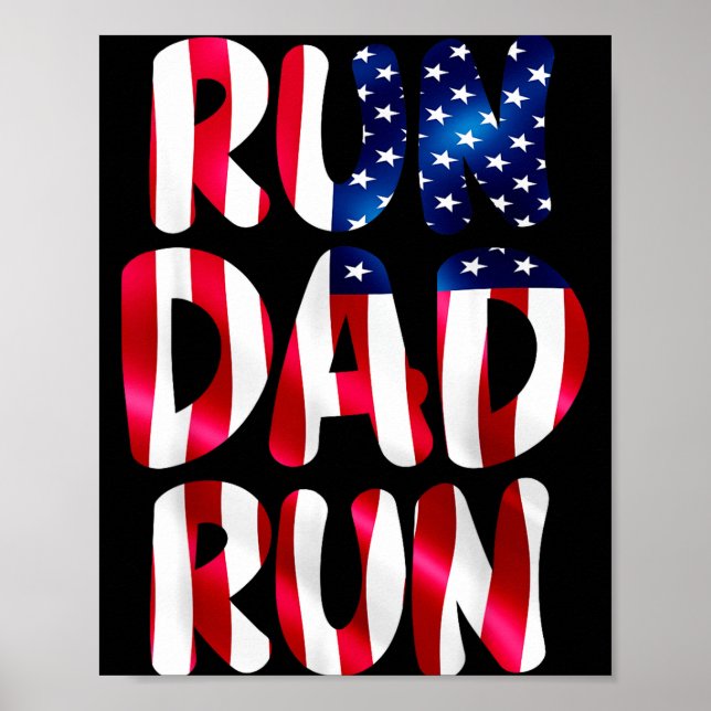 Affiche Papa course drôle coureur de marathon amateur usa  (Devant)