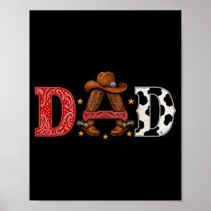 Affiche Papa Cow-boy Thème Western Rodeo Anniversaire Enfa