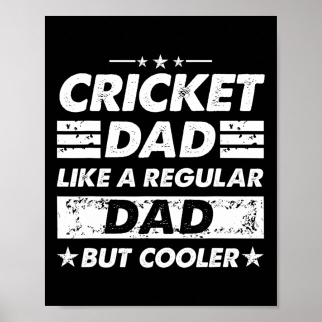 Affiche Papa Cricket Comme Un Papa Normal Drôle Cricket  (Devant)