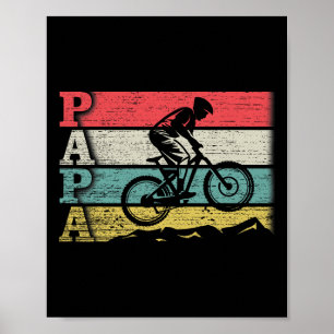 Affiche Papa cycliste vintage rétro de cyclisme sur montag