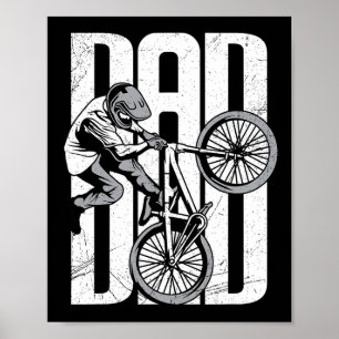 Affiche Papa cycliste VTT BMX Bonne fête des Pères