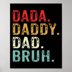 Affiche Papa Dada Papa Bruh Rétro Vintage Drôle Fête des P