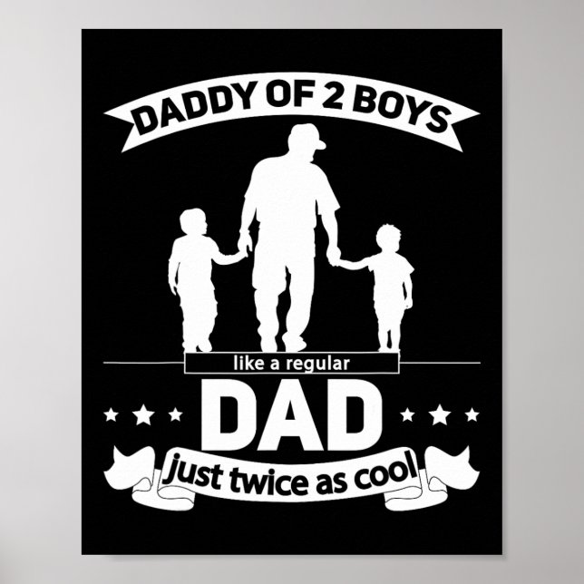 Affiche Papa De 2 Garçons Fête des pères Papa De Deux Fils (Devant)