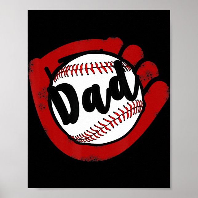 Affiche Papa de baseball pour la mère de softball (Devant)