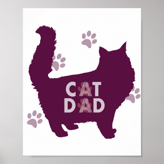 Affiche Papa de chat pour les Amoureux de les chats et les (Devant)