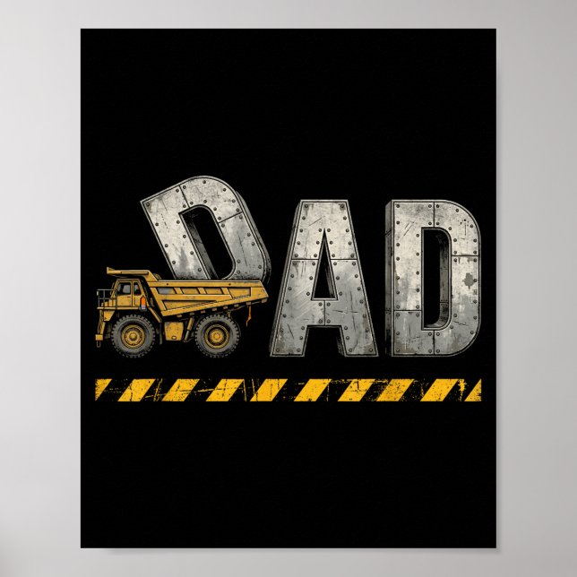 Affiche Papa de construction fête des pères père rétro vin (Devant)
