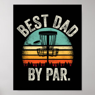 Affiche Papa de disque golf vintage - Meilleur papa par di