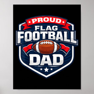 Affiche Papa de football à drapeau fier, drôle, fils, fill