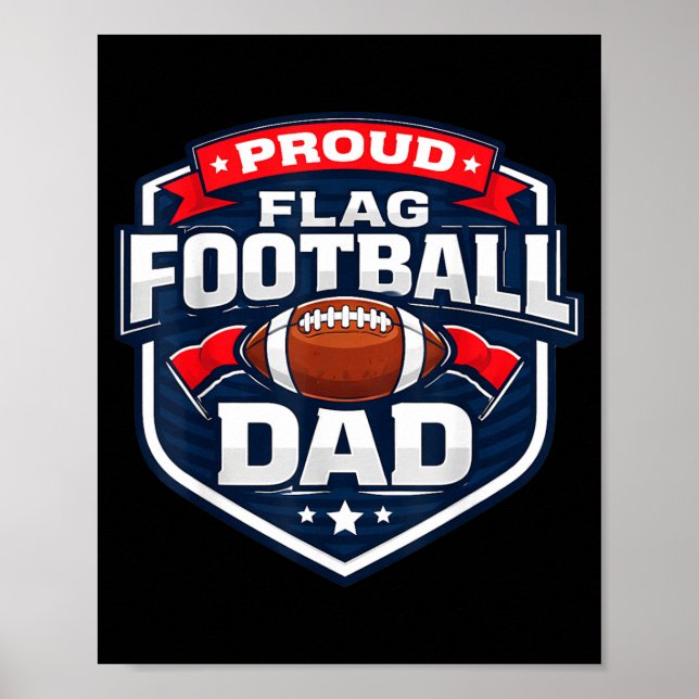 Affiche Papa de football à drapeau fier, drôle, fils, fill (Devant)