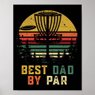 Affiche Papa de golf à disque rétro vintage - Meilleur pap