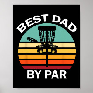 Affiche Papa de golf à disque vintage Meilleur papa par di