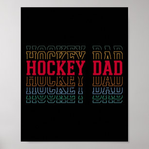 Affiche Papa de hockey drôle texte superposé père entraîne