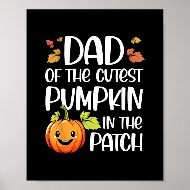 Affiche Papa de la citrouille la plus mignonne de la parce (Devant)